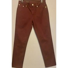NWOT Brooks Brothers Sz 6 Burgandy Brush Cotton Women's 5 pckt straight pants