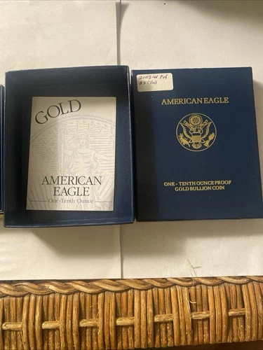 🌟 2003 $5 1/10 oz Gold American Eagle UNC BU Vintage Date Coin w/Booklet