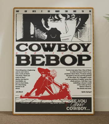 Cowboy Bebop Anime Poster Vintage Print Minimalist Manga Wall Art
