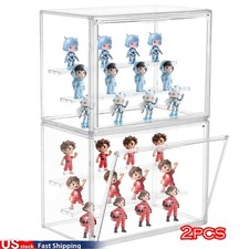 2x Large Acrylic Display Case Box Collectibles Diecast Dustproof Self-Install