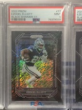 2022 Prizm 2 Ezekiel Elliott 1/1 Black Shimmer PSA 9 Black Stars 8 Dallas Cowboy