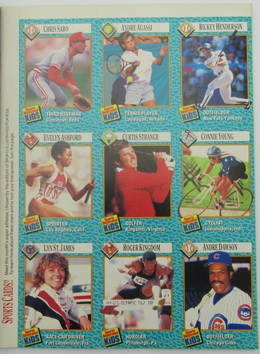 Sports Illustrated for Kids 1989 con tarjeta Andre Agassi hoja sin cortar 159378 - Imagen 3 de 3