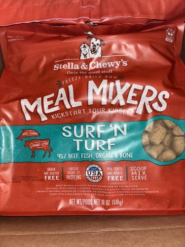 2x Lot - Stella & Chewy’s Freeze Dried Surf Turf Meal Mixers 18oz Ea BB 12/9/24