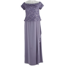 David's Bridal NEW $198 Sz 12 Dusty Purple Long Beaded Lined Rayon Blend Dress