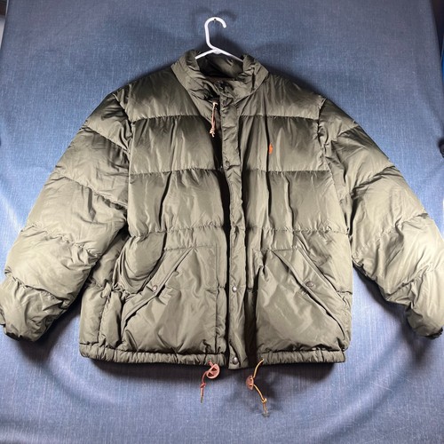 Polo Ralph Lauren Mens Puffer Jacket Size 2XL Green Logo Pockets Water-Resistant