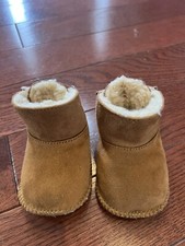 BEARPAW Kaylee Hickory II Brown Infant Baby Fur Boots Bootie Small 0-6 Months