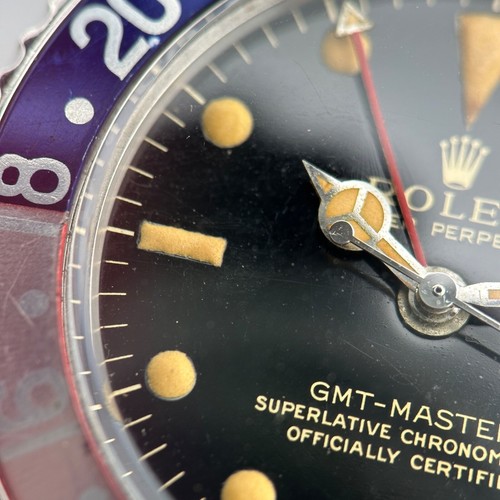 Vintage ROLEX GMT Master 1675 pepsi gilt dial 1964 cosc freccino - Foto 9 di 21