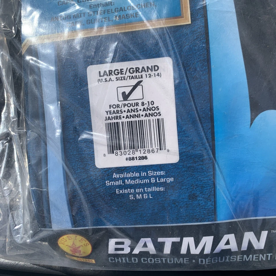 Disfraz Batman Caballero Oscuro Ascende Niño Batman con Máscara y Capa Grande 12-14 Foto 2 de 4