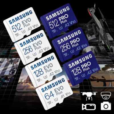 SAMSUNG EVO Plus 128GB MicroSD Micro SDXC C10 Flash Memory Card w/ SD Adapter