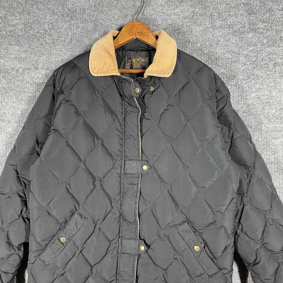 Chaqueta acolchada mediana acolchada vintage Eddie Bauer para mujer tareas de pana Foto 2 de 4