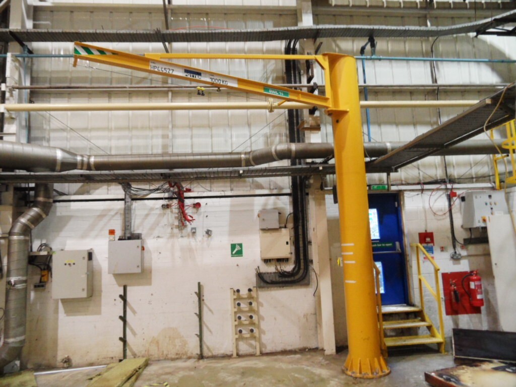 PILLAR SWING JIB CRANE +1000KG CAPACITY+ 3.2M ARM & 4.3M PILLAR + ELECTRIC HOIST eBay