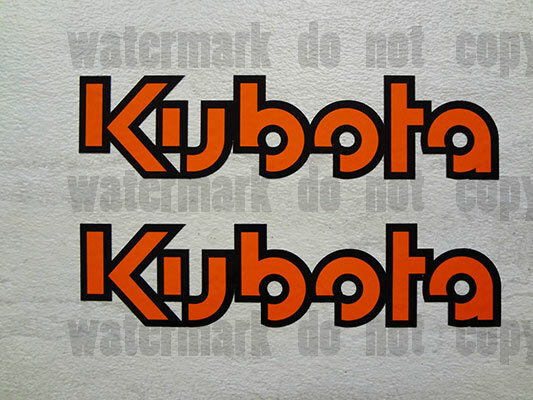 2x Kubota new style Orange decal sticker aufkleber tractor skid