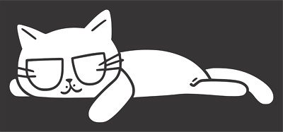 Lazy Cat  Decal Sticker Car Truck SUV RV Window Bumper Laptop Tablet