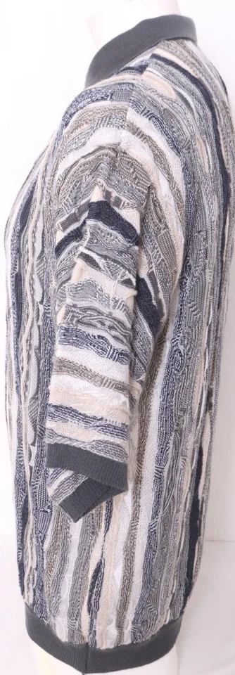 PJ Mark Cuello Biggie Cosby Tejido Vertical SS Polo Suéter Camisa Para Hombre XL Foto 2 de 4