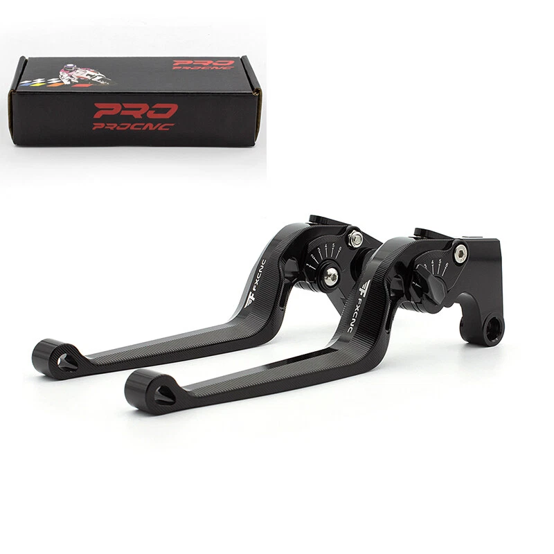 CNC Black Long Brake Clutch Lever For Honda Suzuki  Kawasaki Yamaha Ducati Pair - Image 3 of 4