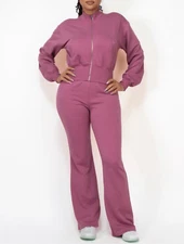 Mauve Rose zip jacket and pants set