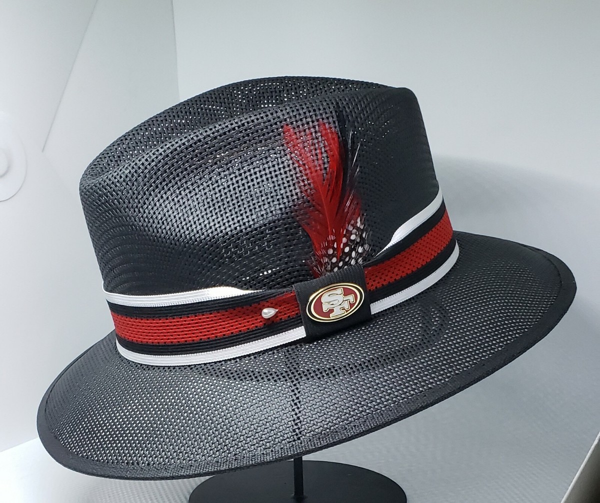 Mens Black Forty Niners center dent Lowrider hat fedora Derby | eBay