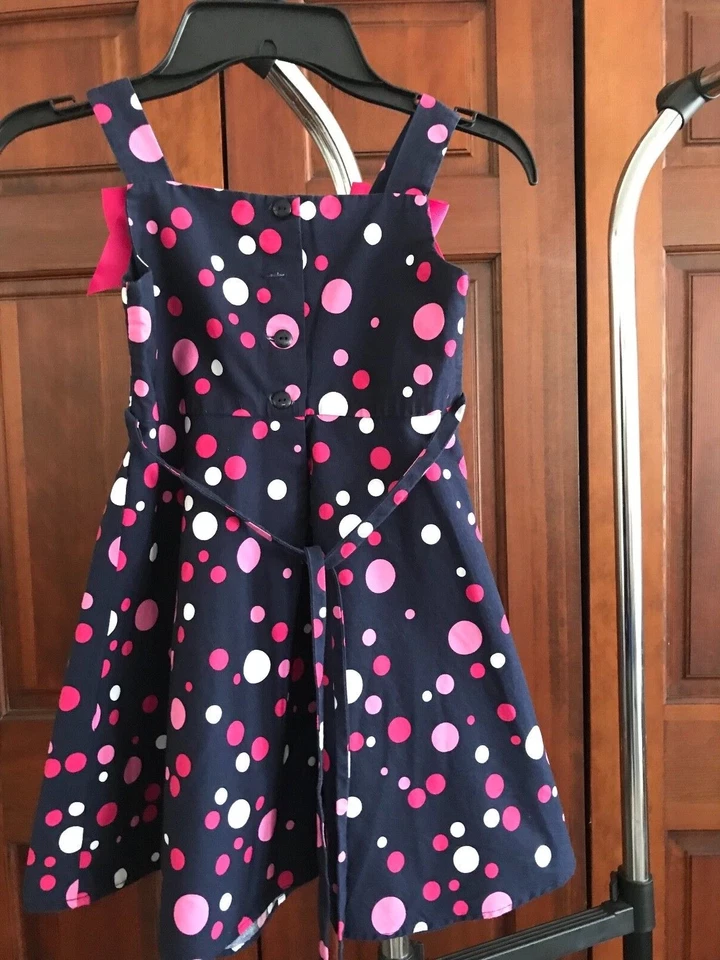 Vestido feminino jessica ann bolinhas azul/rosa/branco arco - Imagem 2 de 4