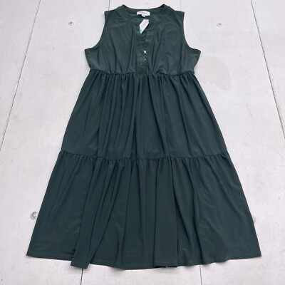 Gilli Ashanti Dark Green Tiered Maternity Dress Women's Size Medium | eBay