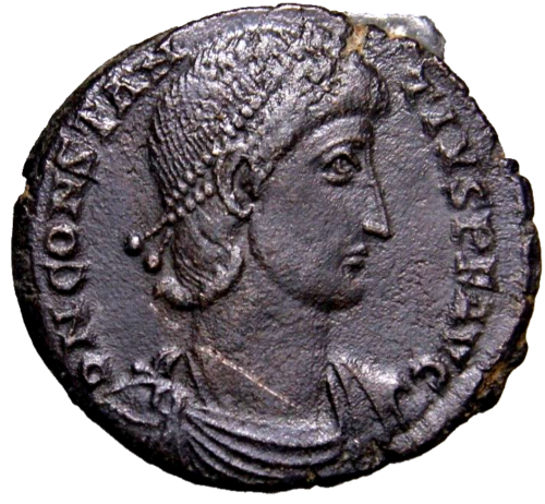 NEAR AU Authentic Ancient Roman Coin w/COA Constantius II (337-361) Spearing SMK - Picture 1 of 4