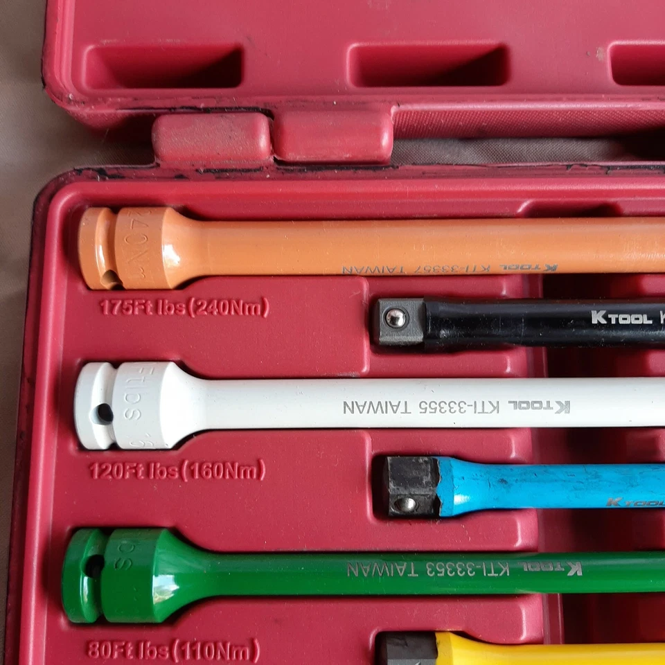 K Tool International KTI33350 7 Piece Torque Extension Set, 1/2" Drive - Image 3 of 4