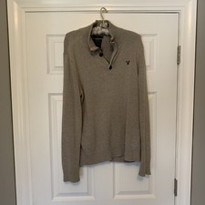 American Eagle Large Athletic Fit Machine Washable Sweater -3 buttons and zipper