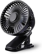 3 Speeds USB Rechargeable Mini Cooling Fan Clip On Desk Baby Stroller Portable