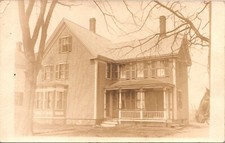 RPPC Victorian House with Horse In Right Foreground Trees Real Photo Postcard