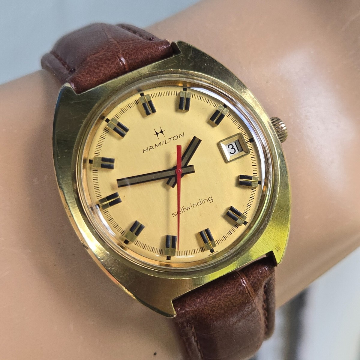 Vintage HAMILTON men's automatic watch Date cal.821 17Jewels swiss