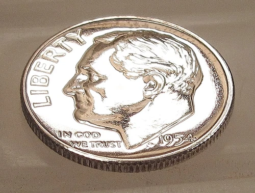 1954 Gem  Proof  "EYE CANDY" Dime 90%SILVER Blazing Mirrored Surfaces #202 ~ 10