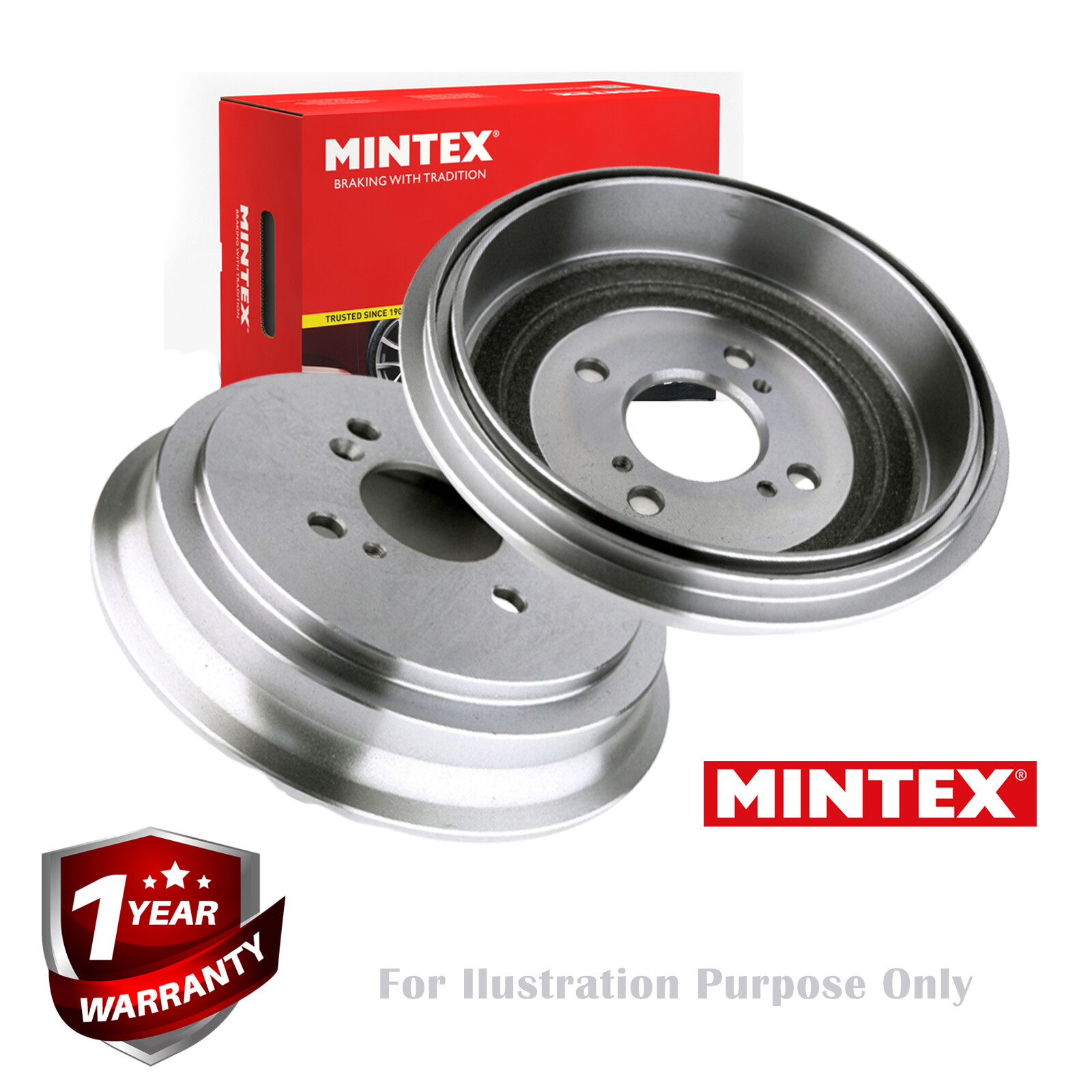Brake Drum Rear With Hub Without Bearing Without Studs Vauxhall MBD311 Mintex