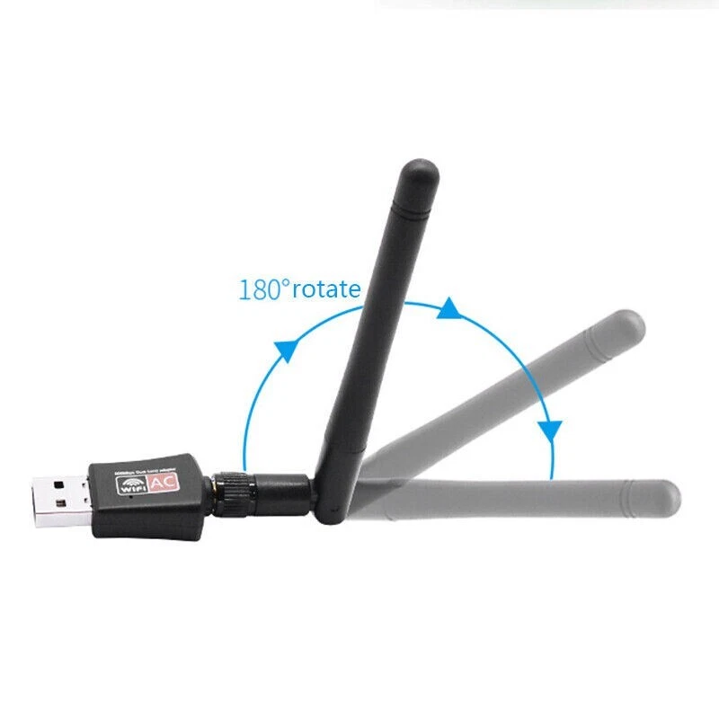 WLAN Stick AC 600 Mbps Dual Band 2.4GHz 5GHz WIFI Dongle USB mit Antenne - Bild 4 von 4