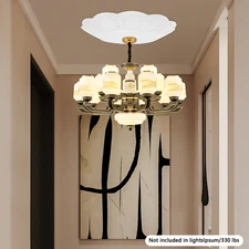 42 LED Ceiling Fan Light Crystal Chandelier Retractable Fan W Remote Control