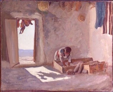 Hopi Interior (Sichomovi, Arizona) Maynard Dixon 1923 Fine Art – Southwestern