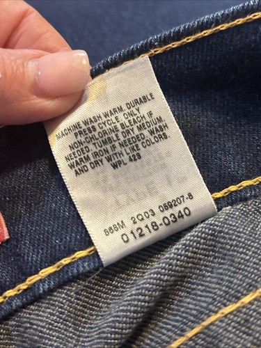 Jeans Levis Tipo 1 Jrs 3 Campana Baja Elastizados Acampanados Lavado Oscuro PRÍSTINOS - Imagen 11 de 12