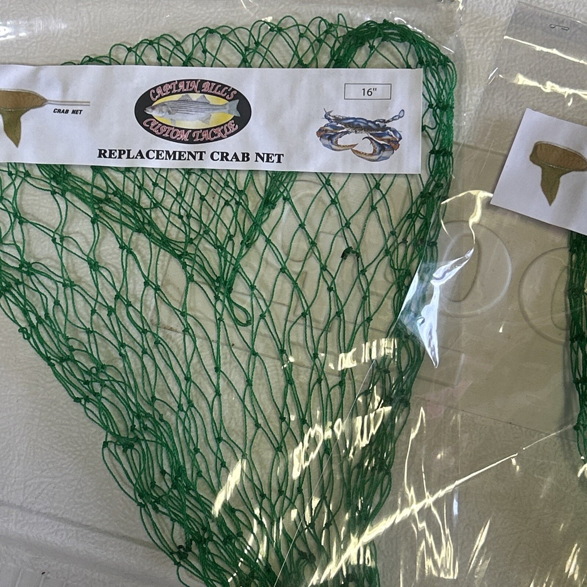 2pk “Captain Bills” Custom Tackle Crab Replacement Net 16”