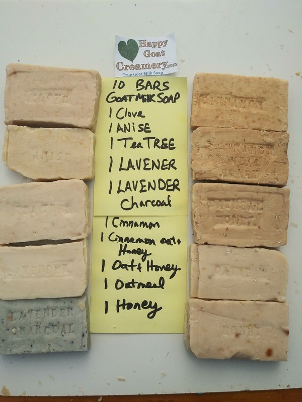 10 BARS GOAT MILK SOAP PURE ESSENTIAL OIL HANDMADE HAPPY GOAT CREAMERY CHEAP