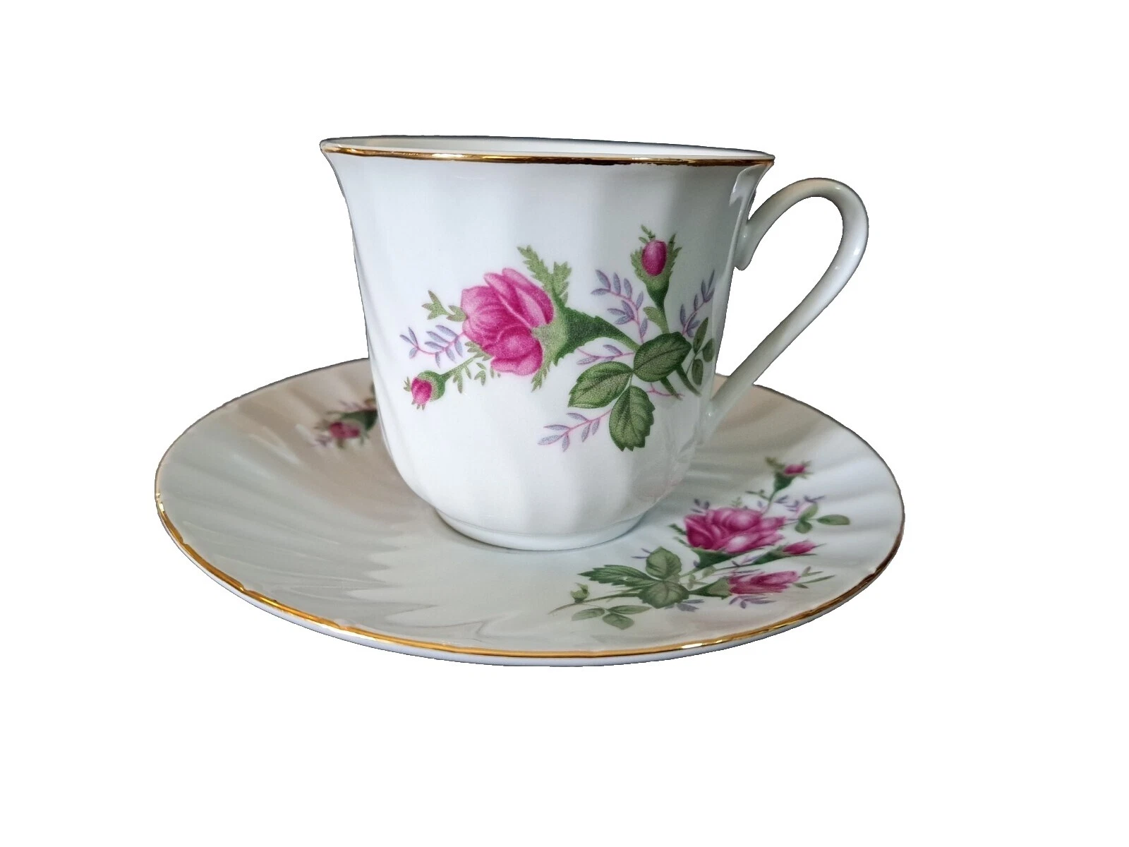 Tazas y platillos White Oro