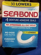 	Secure Denture Adhesive Seals Lowers Original Zinc Free All Day Hold 30 Count	