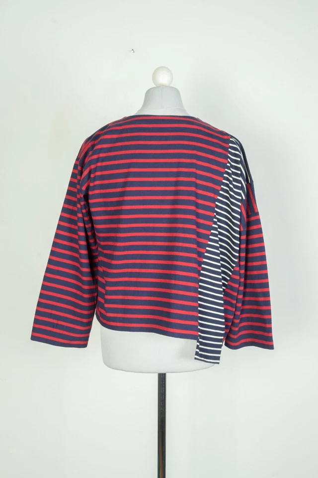 Camisa jersey para mujer Stella McCartney manga larga rayas asimetría talla 40 Foto 3 de 4