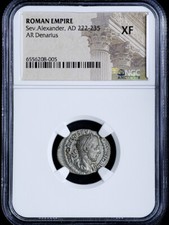 Alexander Severus NGC XF ROMAN COINS, AD 222-235. AR Denarius. A940