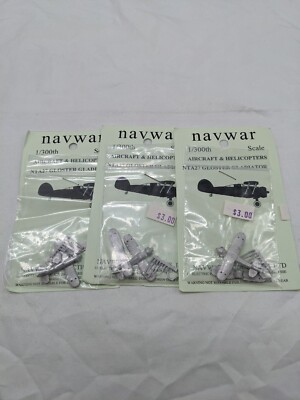 Lot Of (3) Narwar 1/300 Scale NTA27 Gloster Gladiator Aircraft Metal Miniatures