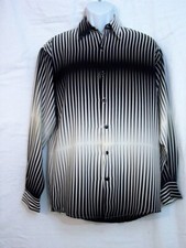 Vtg MONZINI Collection Shirt Men's Button Up Abstract Geometric Optical USA