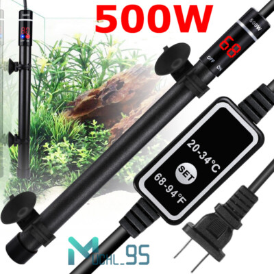 Aquarium Heater 500W Anti-Explosion Submersible Tropical Fish Tank for 5-105 gal