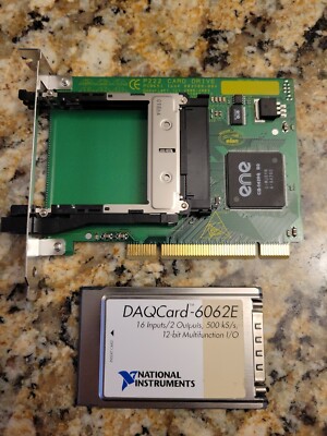 NI DAQCard-6062E PCMCIA Analog Input Multifunction PLUS a PCMCIA card adapter