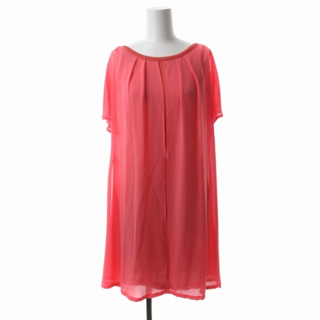 AKIKO OGAWA Dress Mini Skirt Czech Chiffon Knit Docking Pink 36 S 