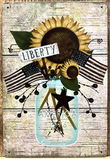 Sunflower Metal Wall sign 12" x 8"