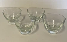 Set Of 4 Clear Glass 2.5 in Dessert Bowls Or Drink ware Weighted Bottoms 6 oz