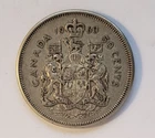 1960 CANADA SILVER 50 CENT - F15 - QUEEN ELIZABETH II HALF DOLLAR