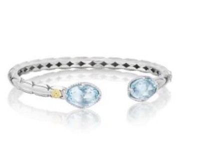 Tacori 18K 925 Island Rains Sky Blue Topas Armreif